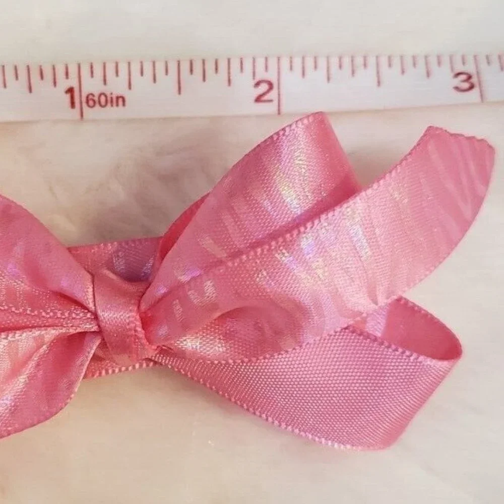Pack of 3 Beautiful Handmade Girls Hair Bow Barrett Shimmer Pink Small/Medium